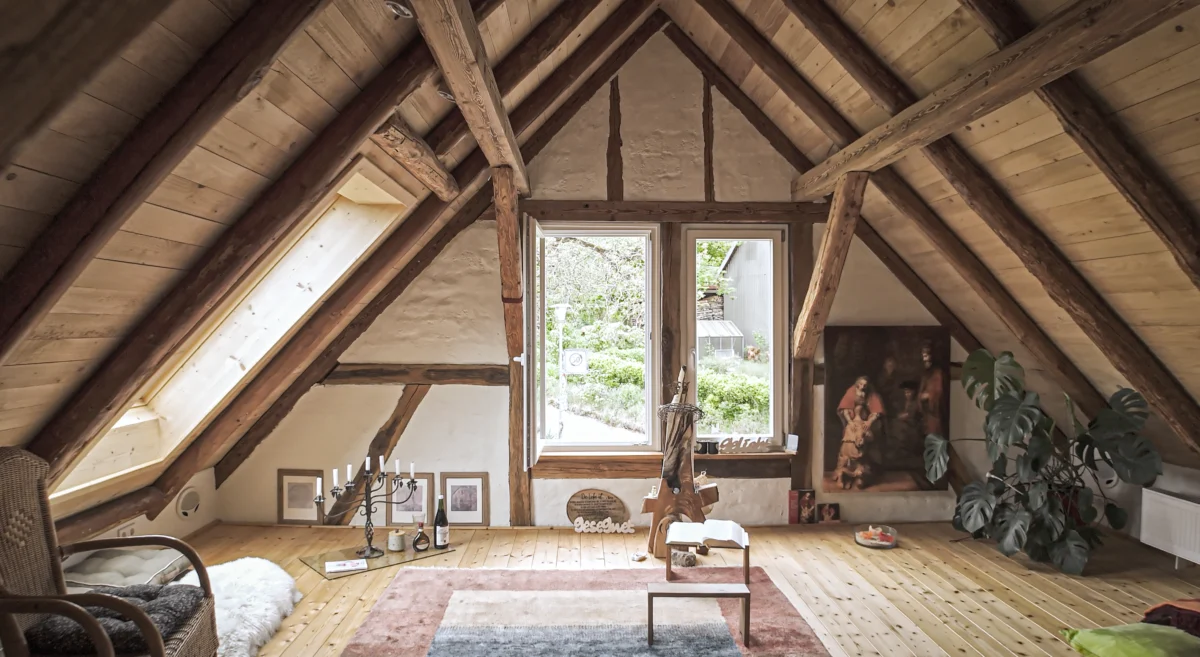 ZERO Architektur Projekte Fankhänel Impressionen Innenansicht Dachgeschoss aus Holz