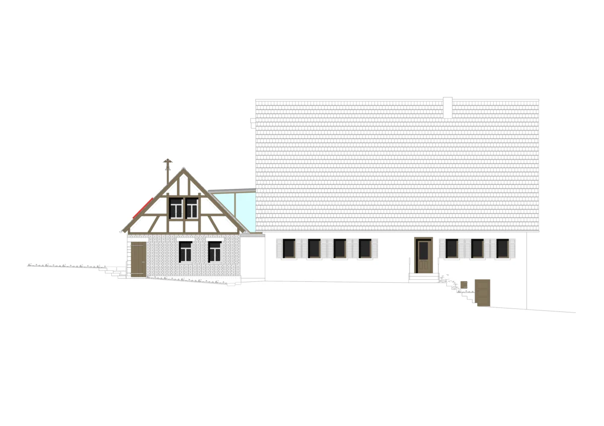 ZERO Architektur Projekte Fankhänel technische Zeichnungen Ansicht Sued