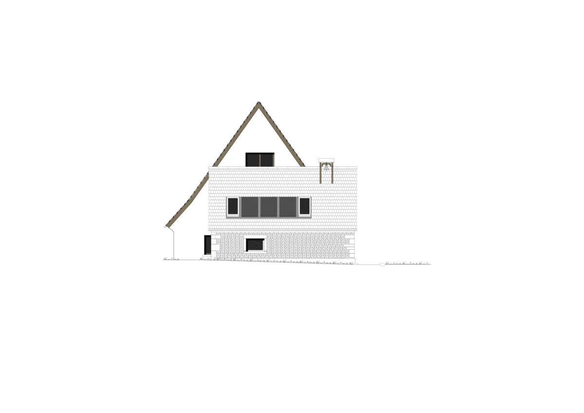 ZERO Architektur Projekte Fankhänel technische Zeichnungen Ansicht West